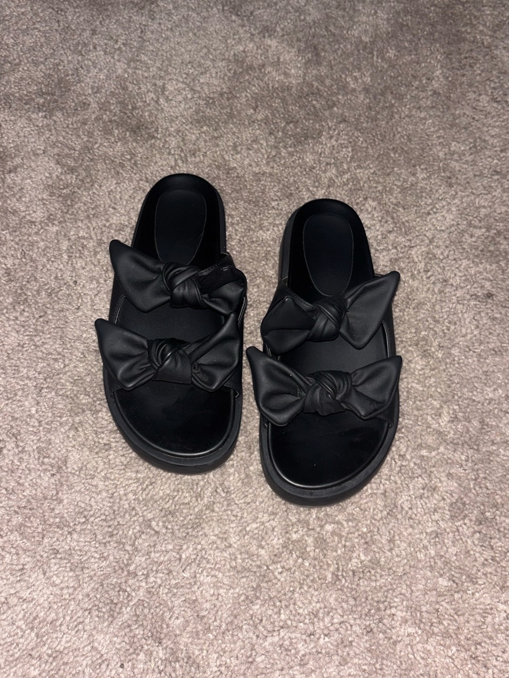 Women’s Black Knot Bow Slide Sandals